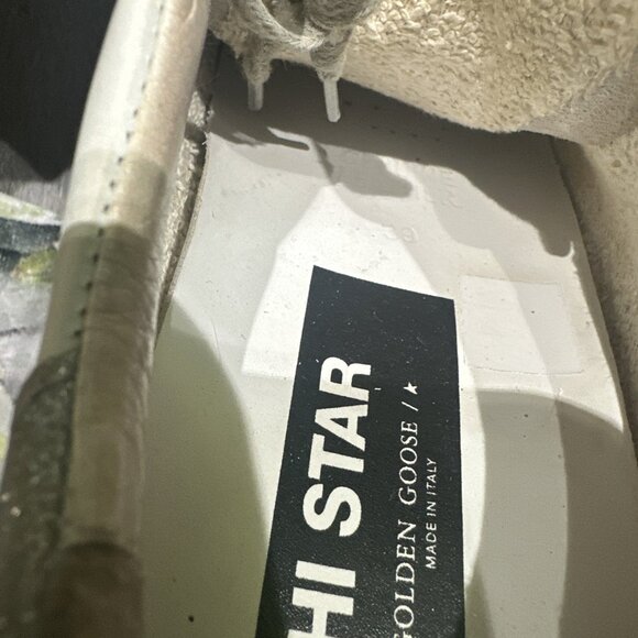 Golden Goose Hi Star/ Low Glitter Star/Silver metallic Camo Women Size 39 - Picture 9 of 10